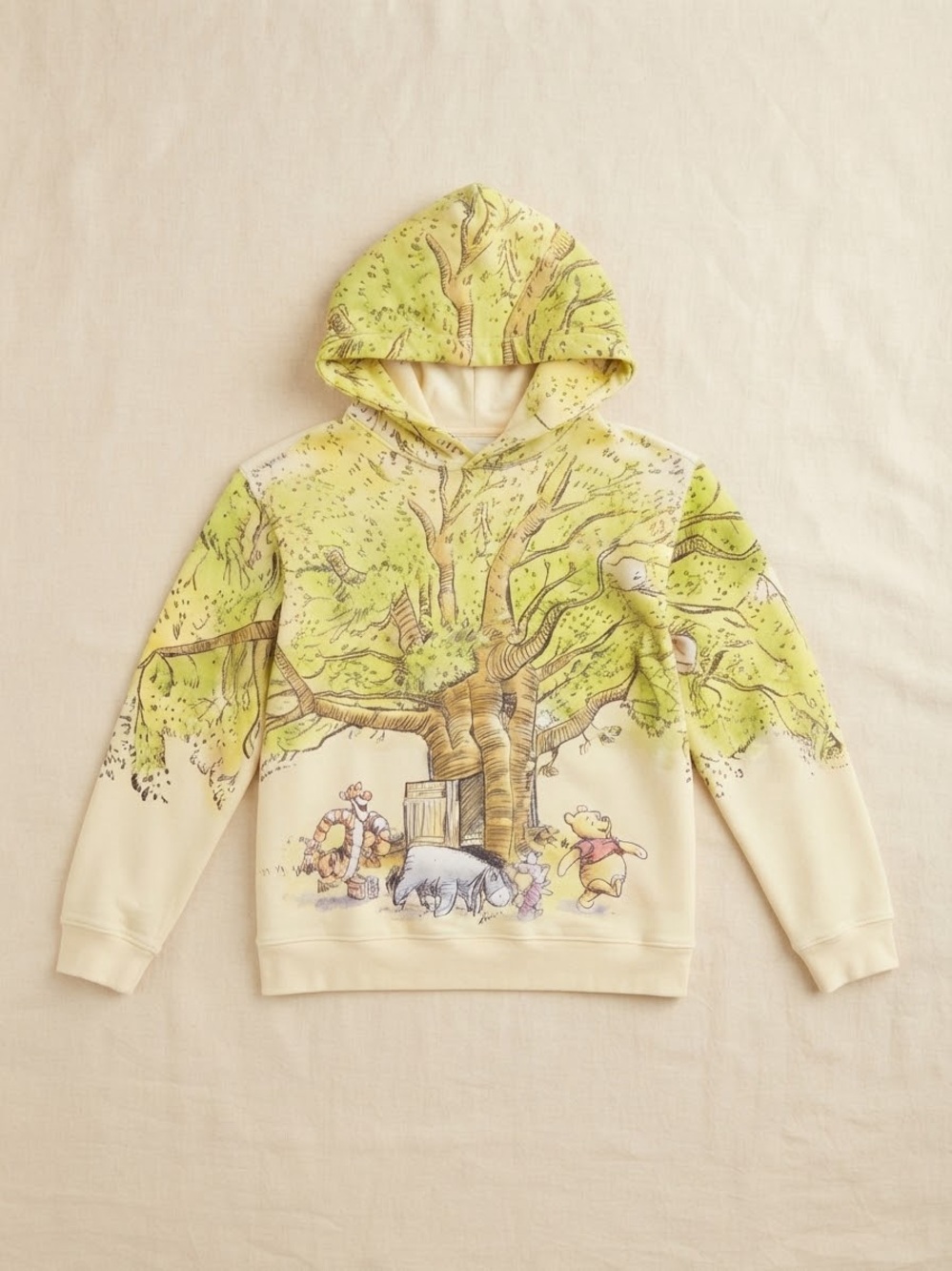Disney Winnie the Pooh Hundred Acre Wood All Over Print Hoodie Kids 7/8